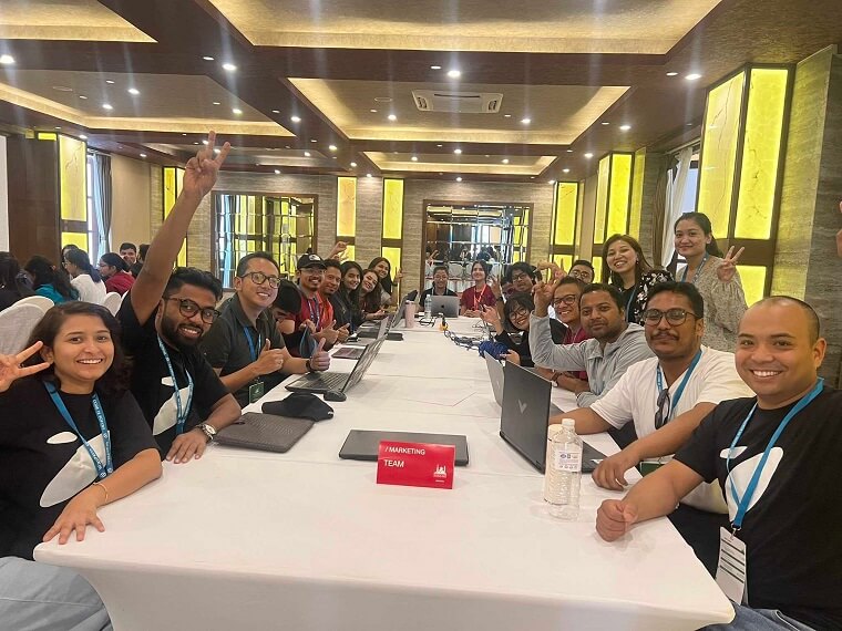 Marketing Team Table at WordCamp Kathmandu 2023